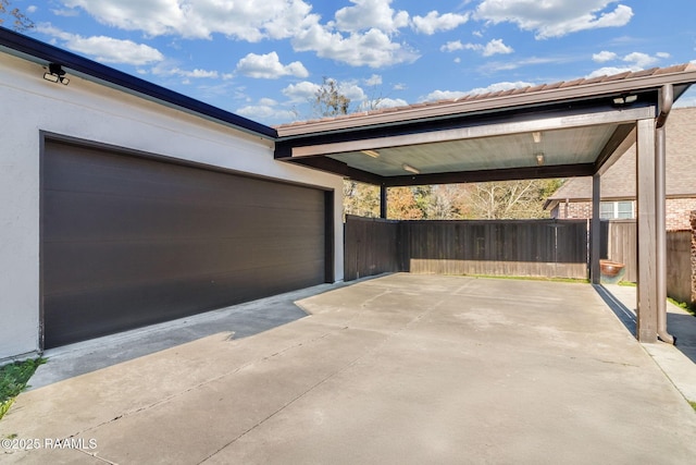 view of garage