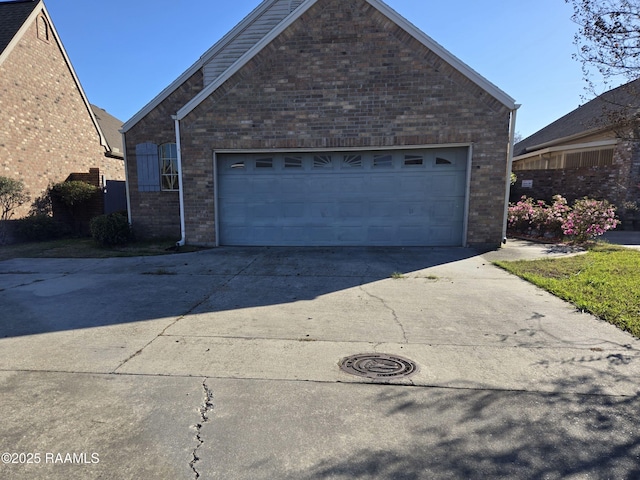 view of property exterior featuring a garage