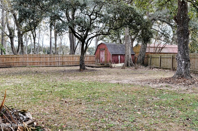 view of yard with a shed