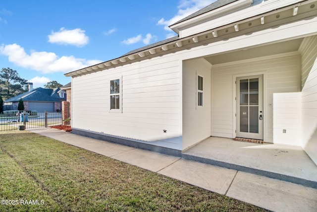 view of property exterior with a yard