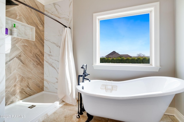 bathroom with a washtub