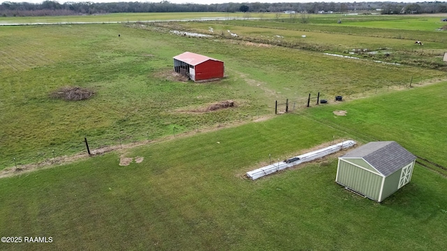 bird's eye view with a rural view