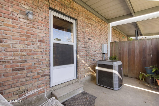 property entrance with cooling unit