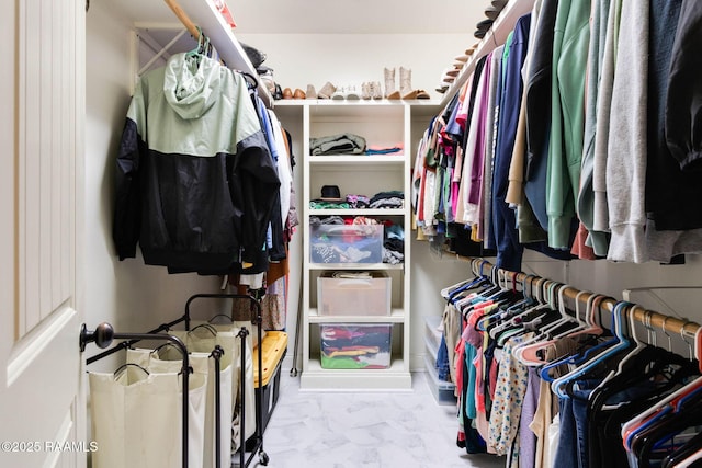 view of walk in closet