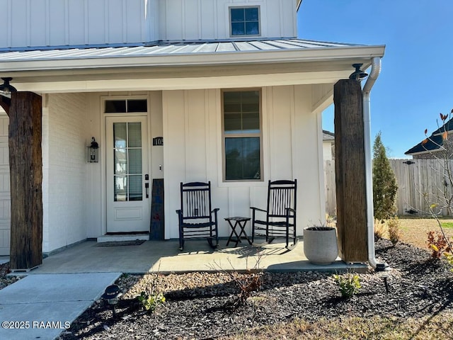 entrance to property with a porch