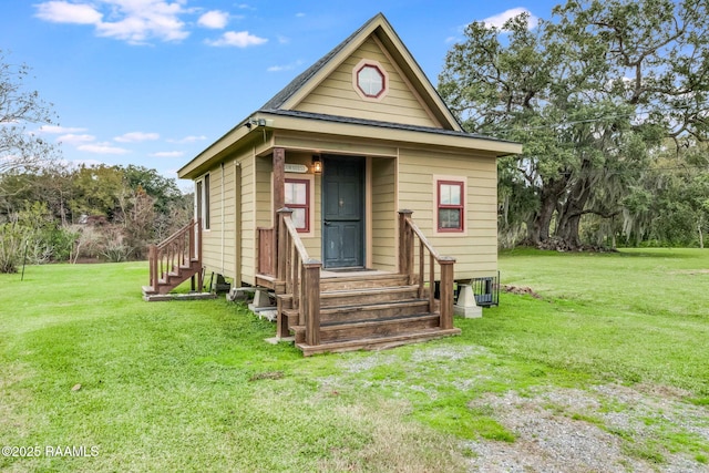 bungalow with a front yard