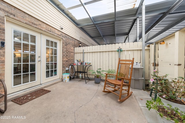 view of patio / terrace featuring french doors