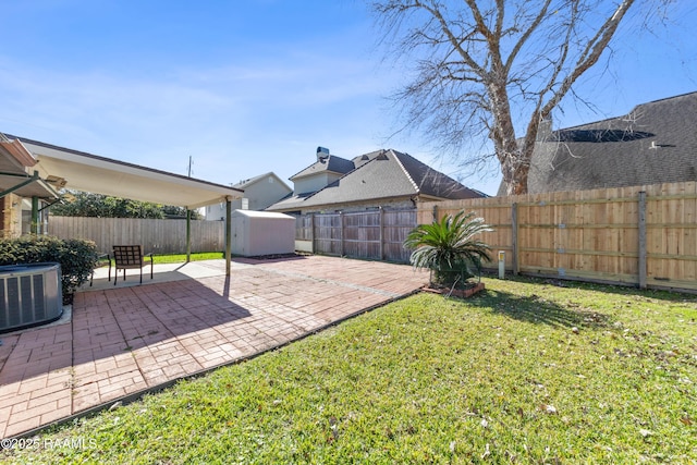 view of yard with a patio and cooling unit