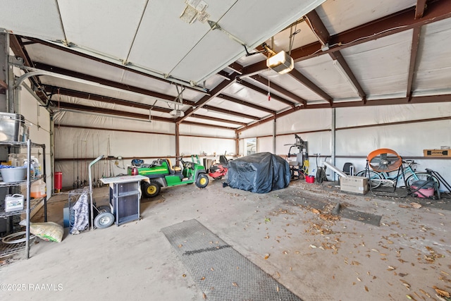 garage featuring a garage door opener