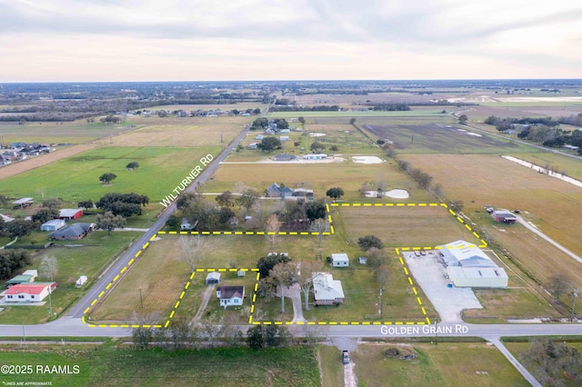 aerial view with a rural view