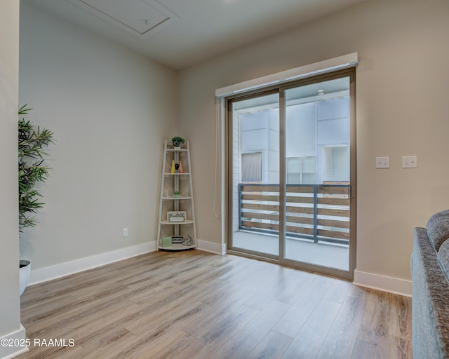 empty room featuring light wood-type flooring