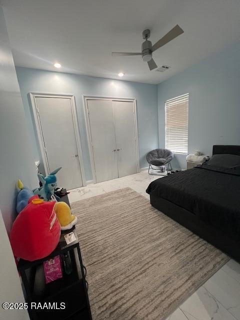 bedroom with ceiling fan