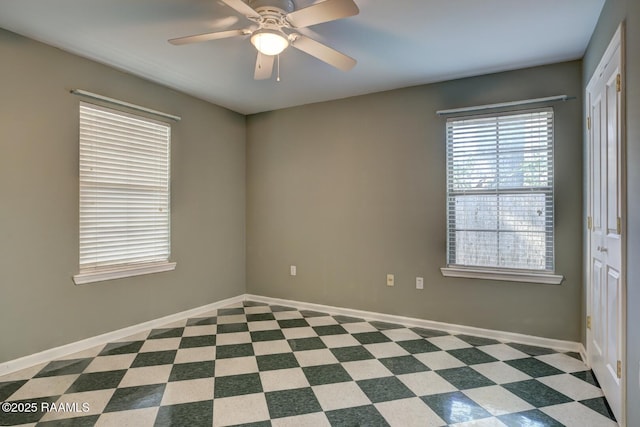 empty room with ceiling fan