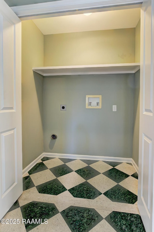 laundry area featuring washer hookup and electric dryer hookup