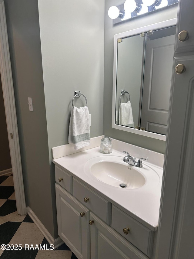 bathroom featuring vanity and tile patterned floors