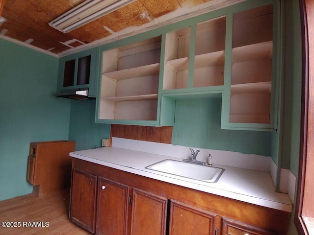 kitchen featuring sink and light hardwood / wood-style floors