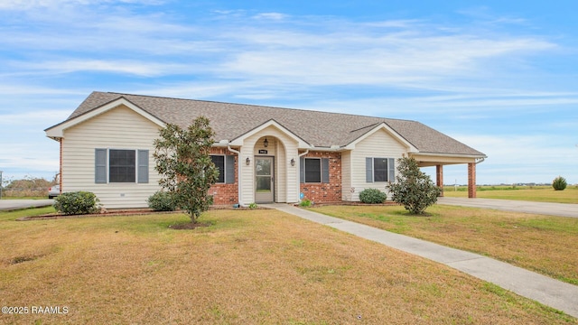 ranch-style house with a front yard