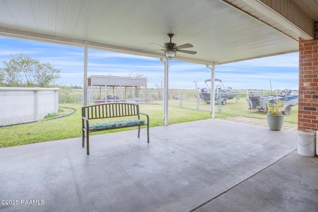 view of patio / terrace with ceiling fan