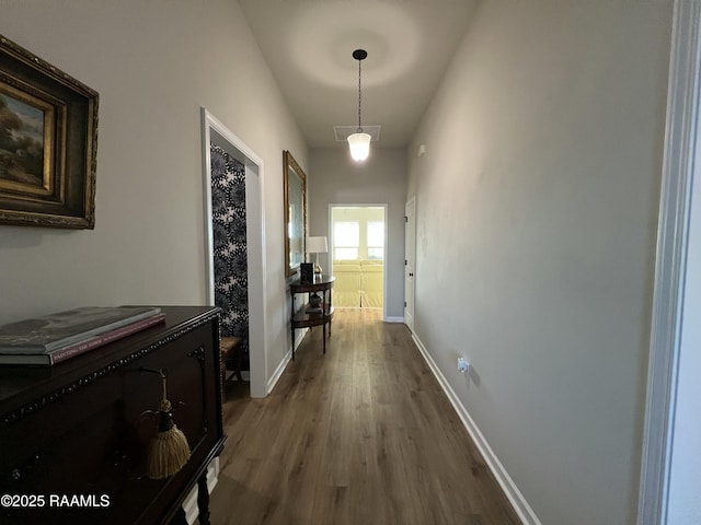 hallway featuring hardwood / wood-style floors