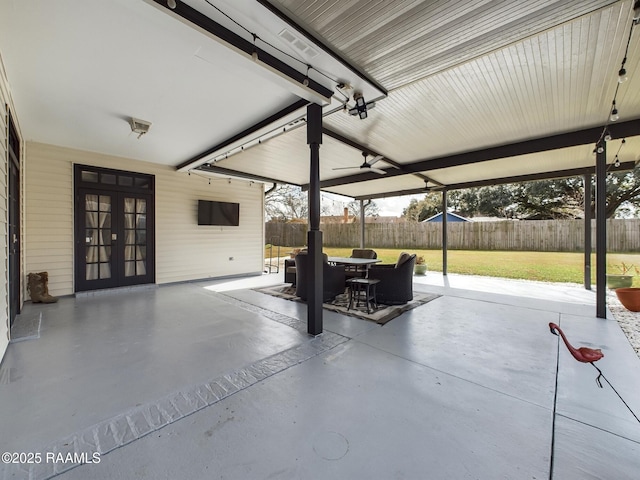 view of patio with french doors