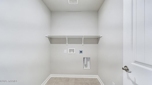 laundry area featuring electric dryer hookup and hookup for a washing machine