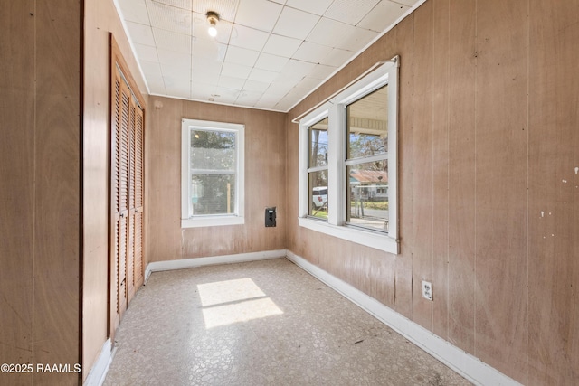 interior space with wooden walls