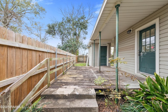 view of patio / terrace with a wooden deck