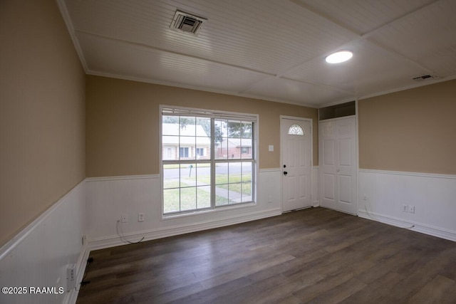 foyer featuring dark hardwood / wood-style floors