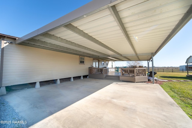 view of patio featuring a deck