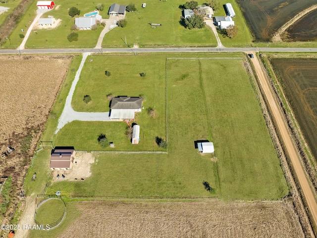 aerial view featuring a rural view