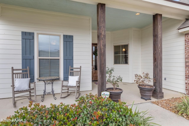 view of patio with a porch