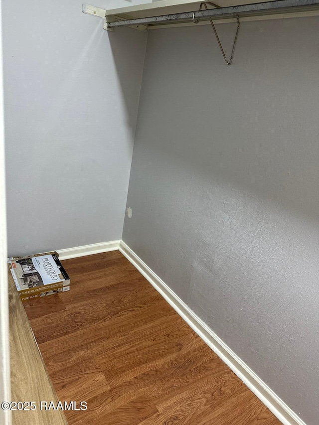 walk in closet featuring wood-type flooring