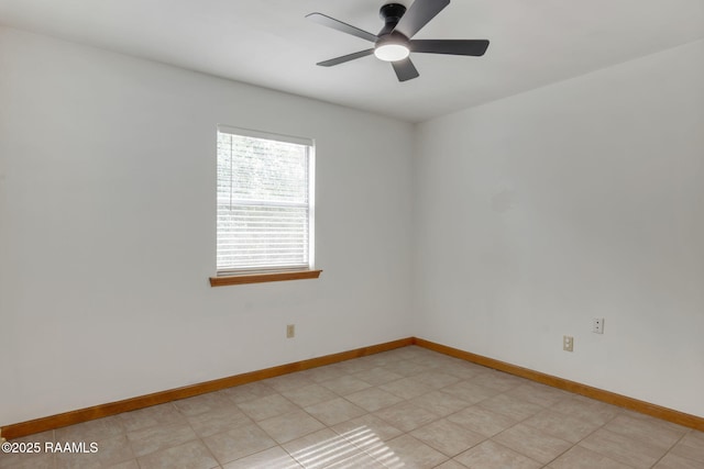 spare room featuring ceiling fan