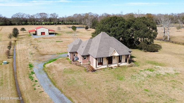 bird's eye view featuring a rural view