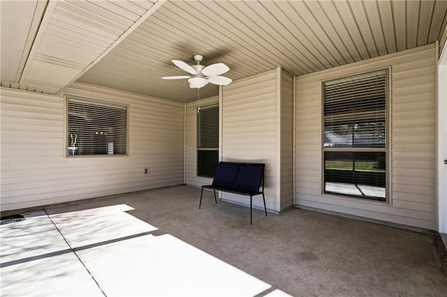 view of patio / terrace with a ceiling fan