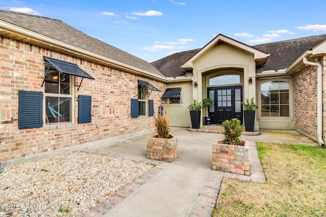 property entrance with french doors