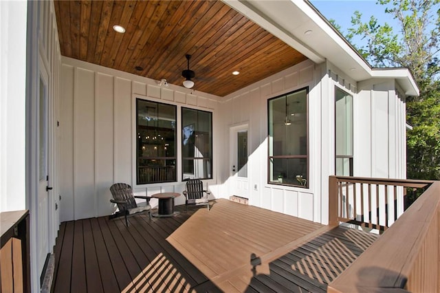 deck featuring ceiling fan