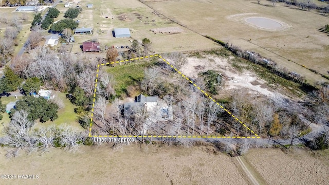 drone / aerial view featuring a rural view