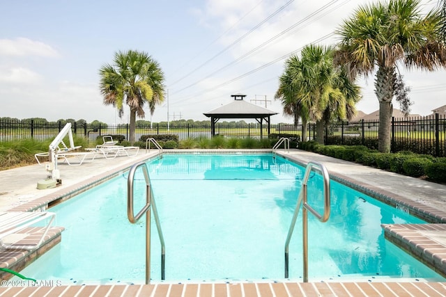 view of pool with a gazebo