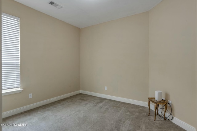 spare room featuring light carpet and a wealth of natural light