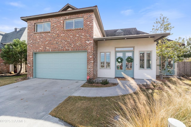 view of property with a garage