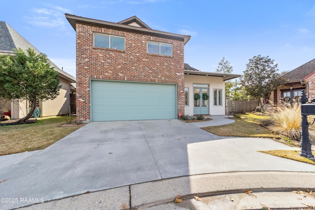 view of front property with a garage