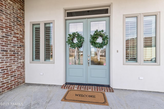 entrance to property with french doors