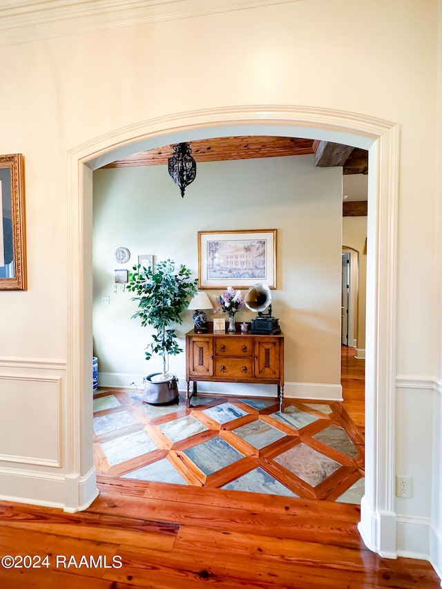 corridor featuring hardwood / wood-style floors