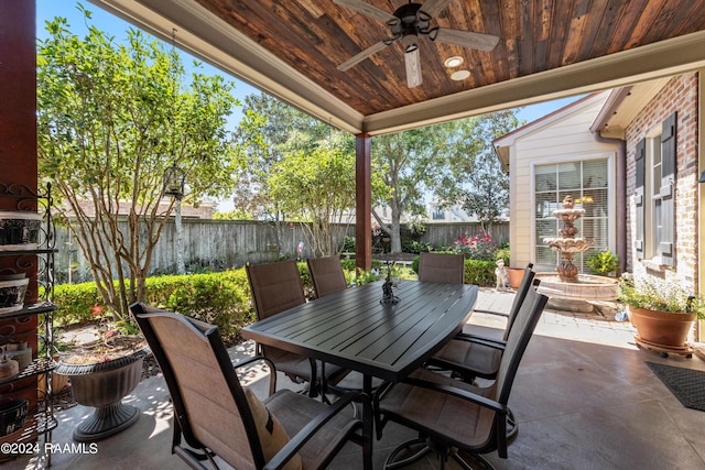 view of patio / terrace with ceiling fan