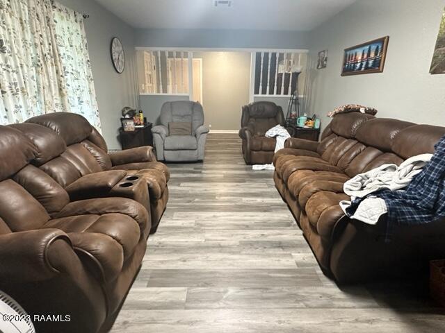 living room featuring hardwood / wood-style floors