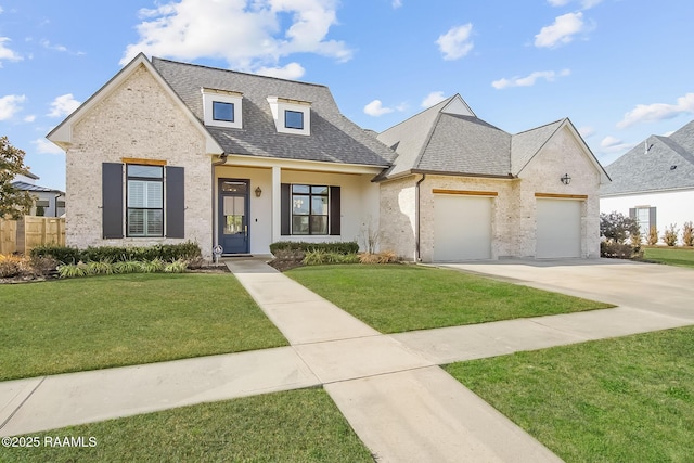 view of front of home with a front lawn