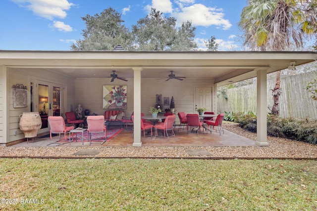 view of patio / terrace with ceiling fan