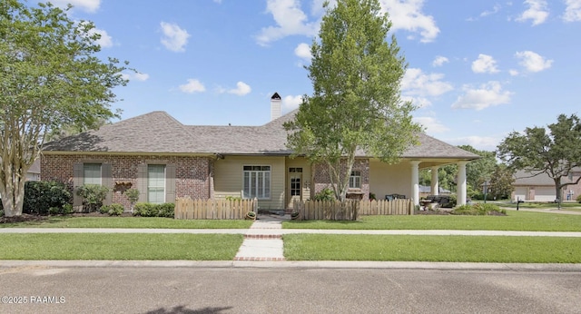 view of front of house featuring a front yard