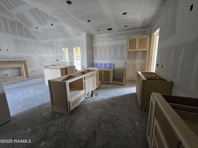 kitchen with a kitchen island